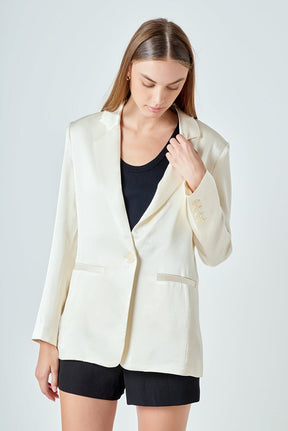 ENDLESS ROSE - Satin Relaxed Blazer - JACKETS available at Objectrare