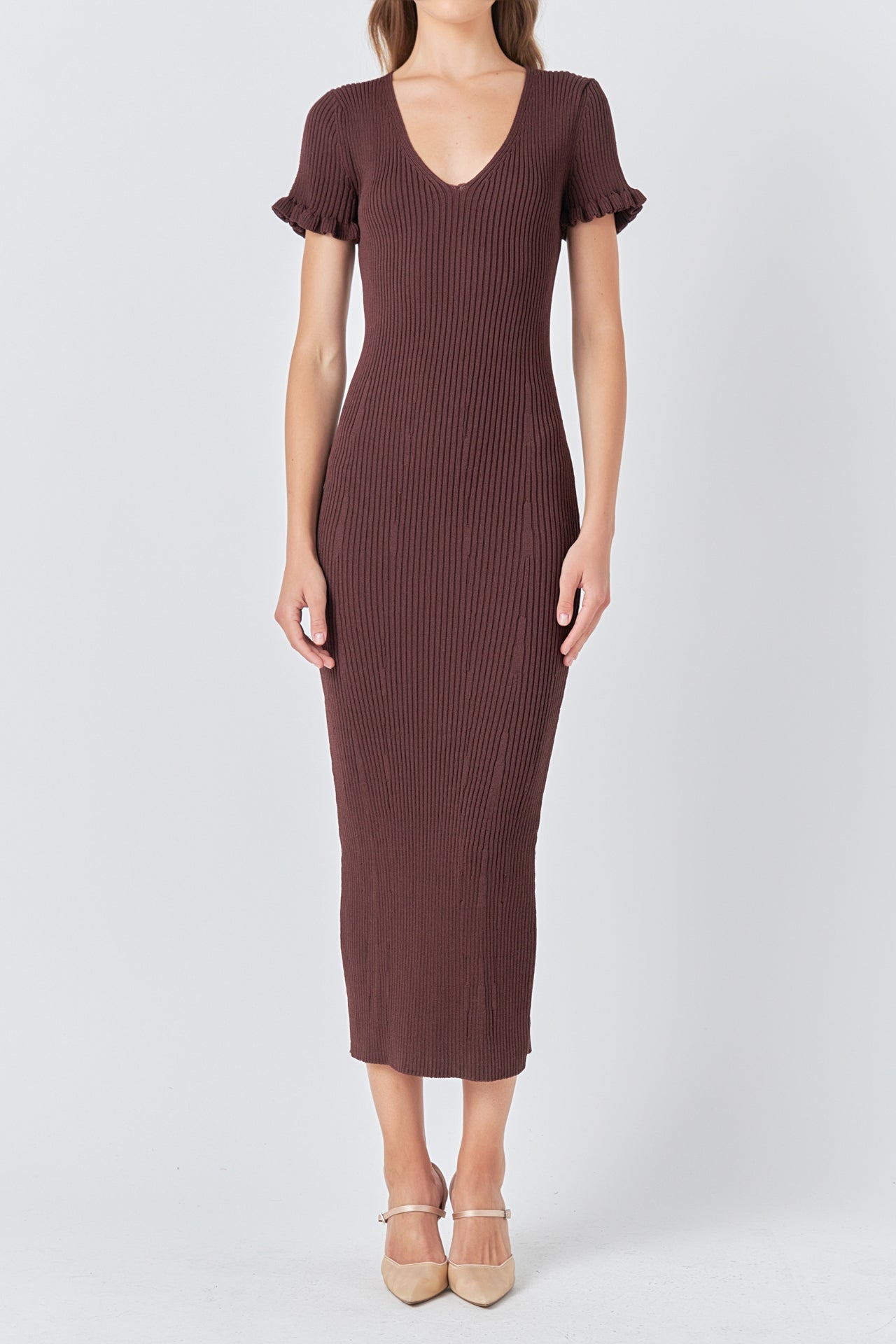 ENDLESS ROSE - Lettuce Edge Knit Dress - DRESSES available at Objectrare