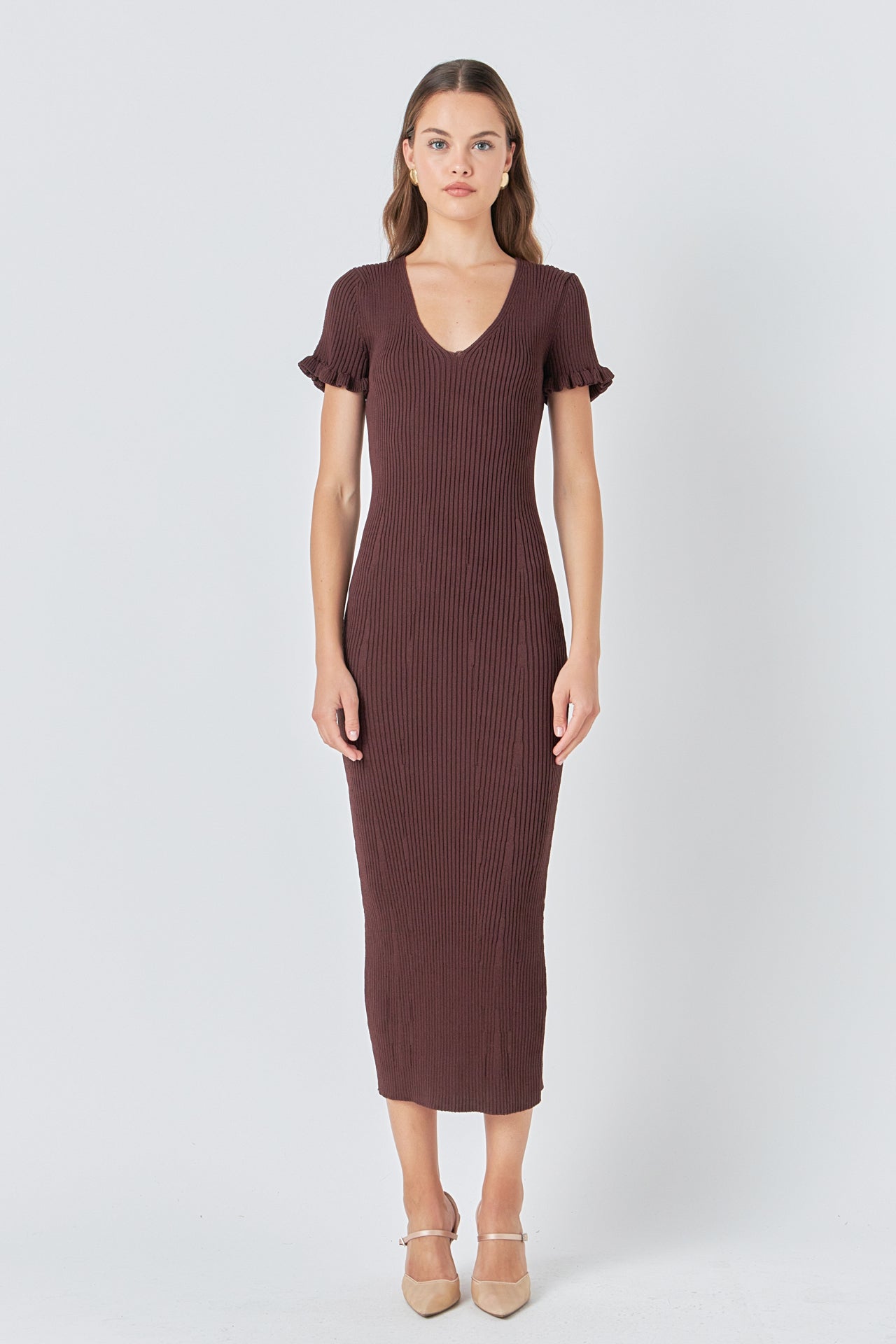 ENDLESS ROSE - Lettuce Edge Knit Dress - DRESSES available at Objectrare