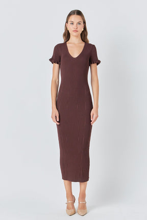 ENDLESS ROSE - Lettuce Edge Knit Dress - DRESSES available at Objectrare