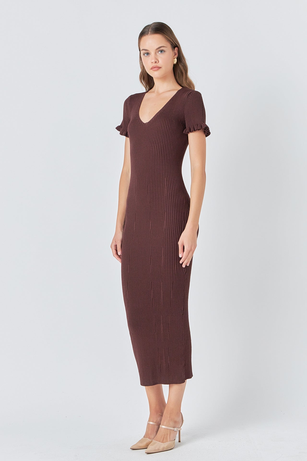 ENDLESS ROSE - Lettuce Edge Knit Dress - DRESSES available at Objectrare