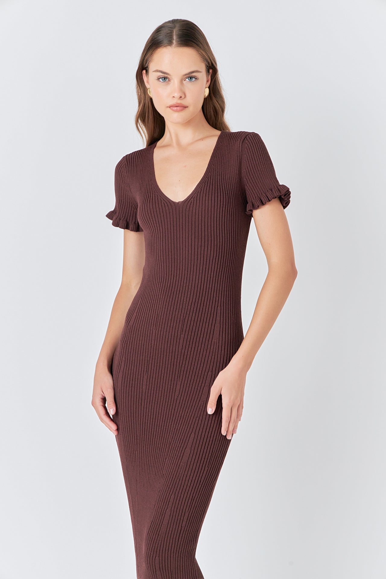 ENDLESS ROSE - Lettuce Edge Knit Dress - DRESSES available at Objectrare