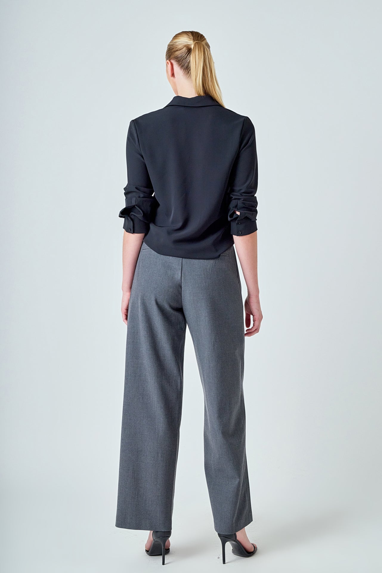 ENDLESS ROSE - Mid Rise Pleated Wide leg Trousers - PANTS available at Objectrare