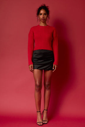 ENDLESS ROSE - Endless Rose - Sequins Cropped Sweater - SWEATERS & KNITS available at Objectrare