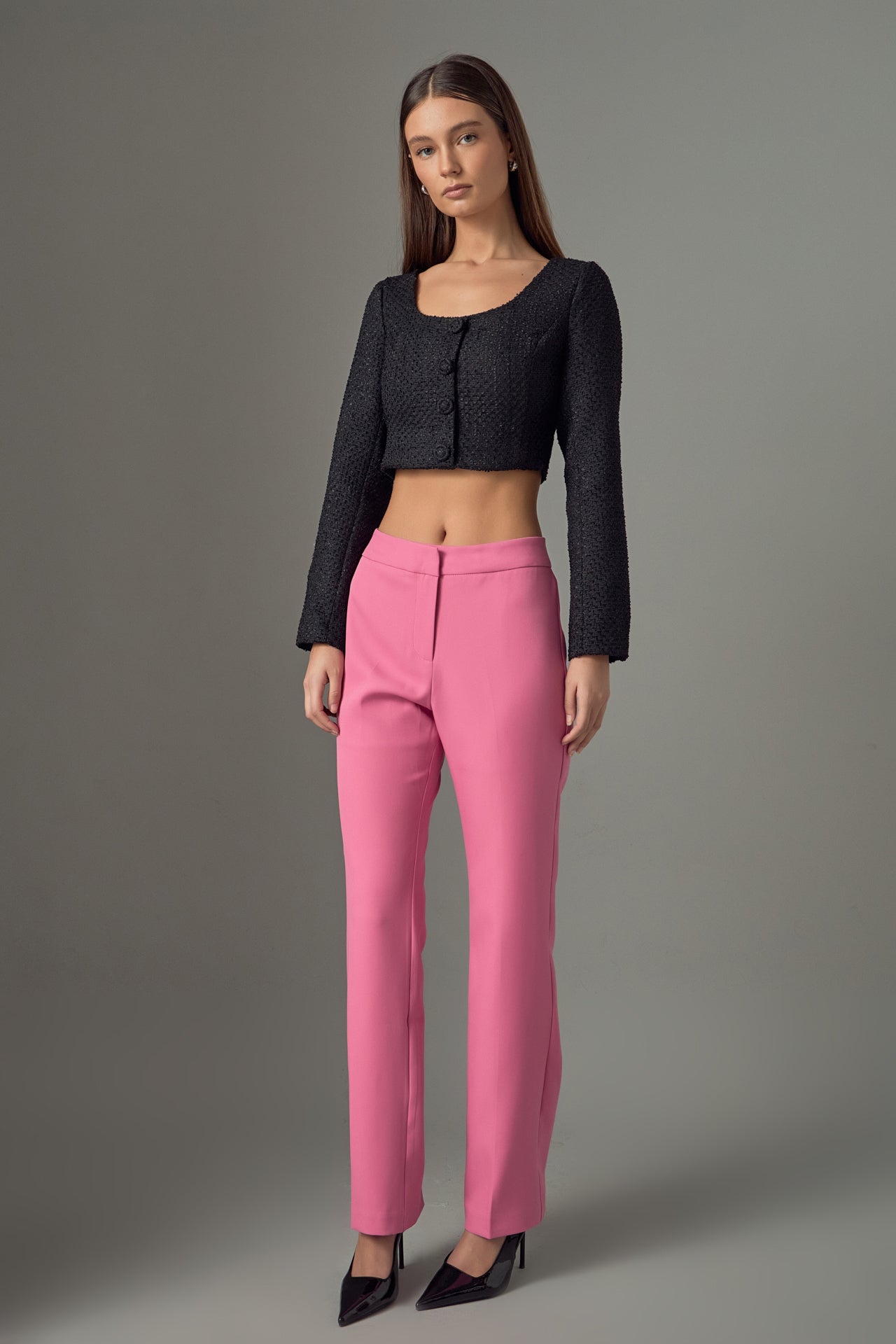 ENDLESS ROSE - Endless Rose - Tweed Buttoned Top - TOPS available at Objectrare