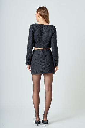 ENDLESS ROSE - Tweed Buttoned Top - TOPS available at Objectrare
