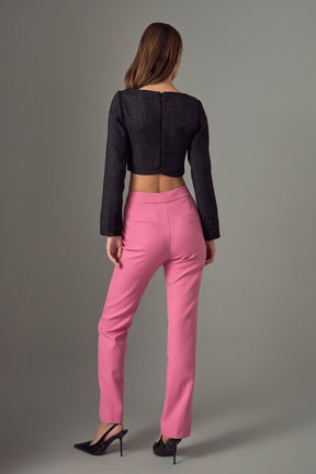 ENDLESS ROSE - Tweed Buttoned Top - TOPS available at Objectrare