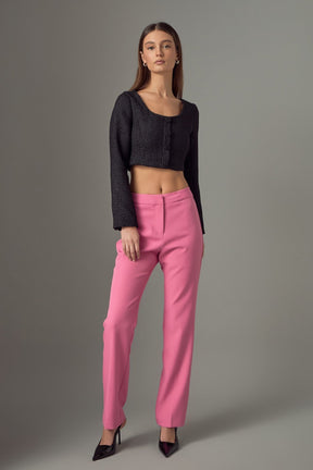 ENDLESS ROSE - Tweed Buttoned Top - TOPS available at Objectrare