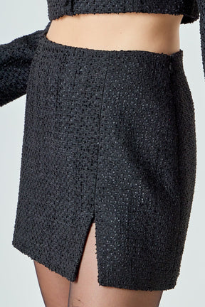 ENDLESS ROSE - High Waisted Tweed Mini Skirt - SKIRTS available at Objectrare