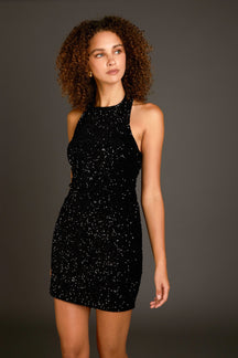 ENDLESS ROSE - Endless Rose - Sequins Velvet Mini Dress - DRESSES available at Objectrare