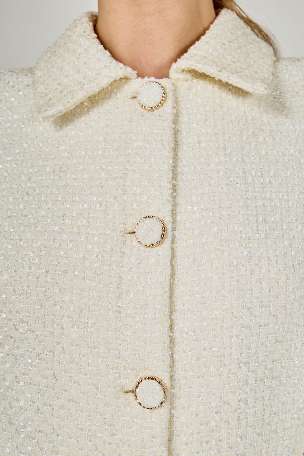 ENDLESS ROSE - Tweed Collared Mini Dress - DRESSES available at Objectrare