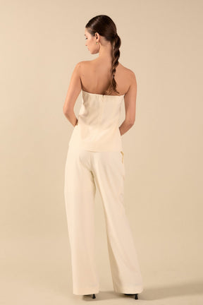 ENDLESS ROSE - Lexy Relaxed 3 Buttoned Strapless Long Top - TOPS available at Objectrare
