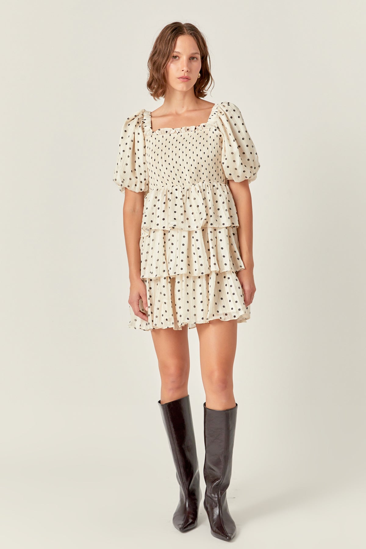 ENGLISH FACTORY - Polka Dot Lurex Multi Tiered Mini - DRESSES available at Objectrare