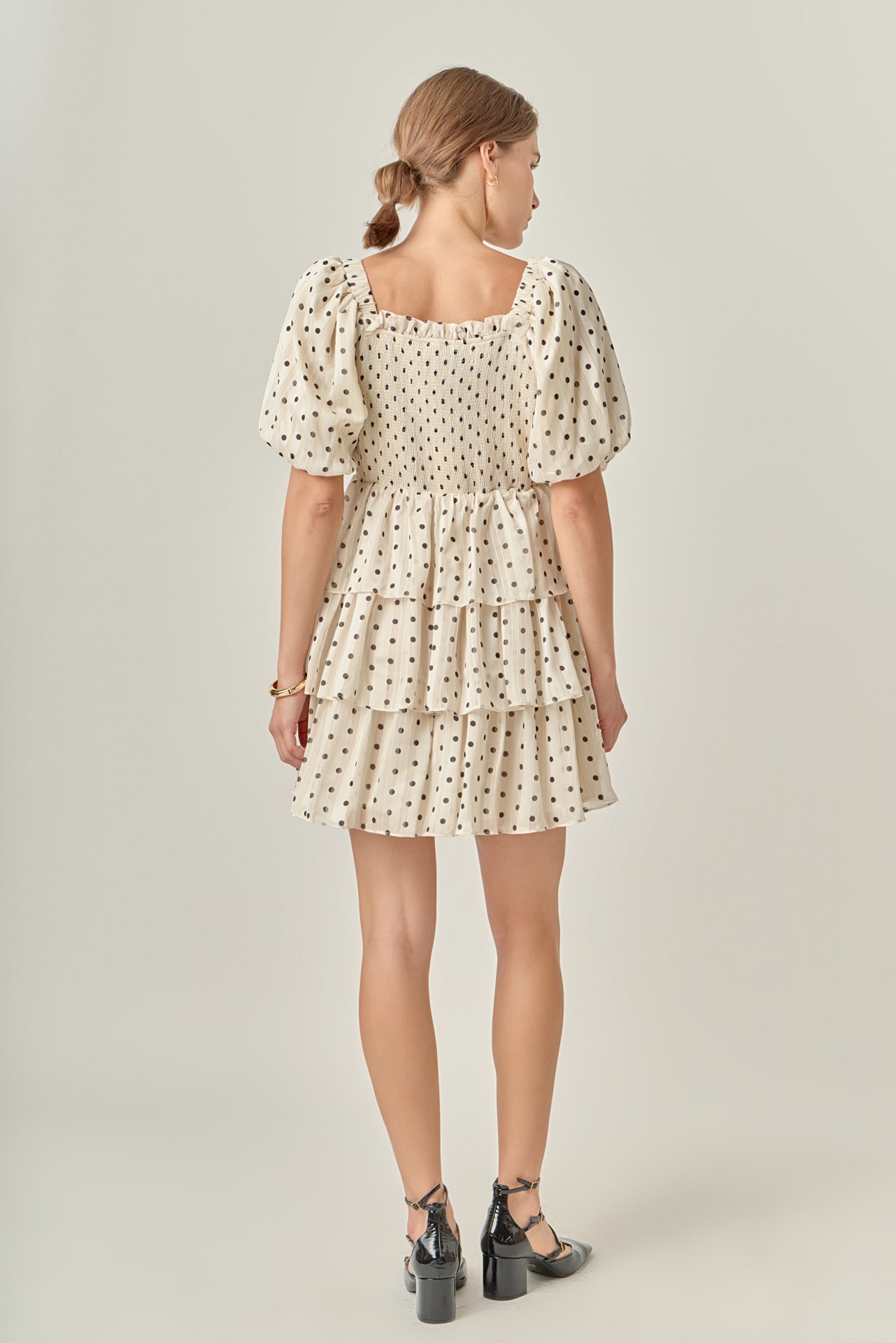 ENGLISH FACTORY - Polka Dot Lurex Multi Tiered Mini Dress - DRESSES available at Objectrare