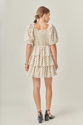 ENGLISH FACTORY - Polka Dot Lurex Multi Tiered Mini Dress - DRESSES available at Objectrare