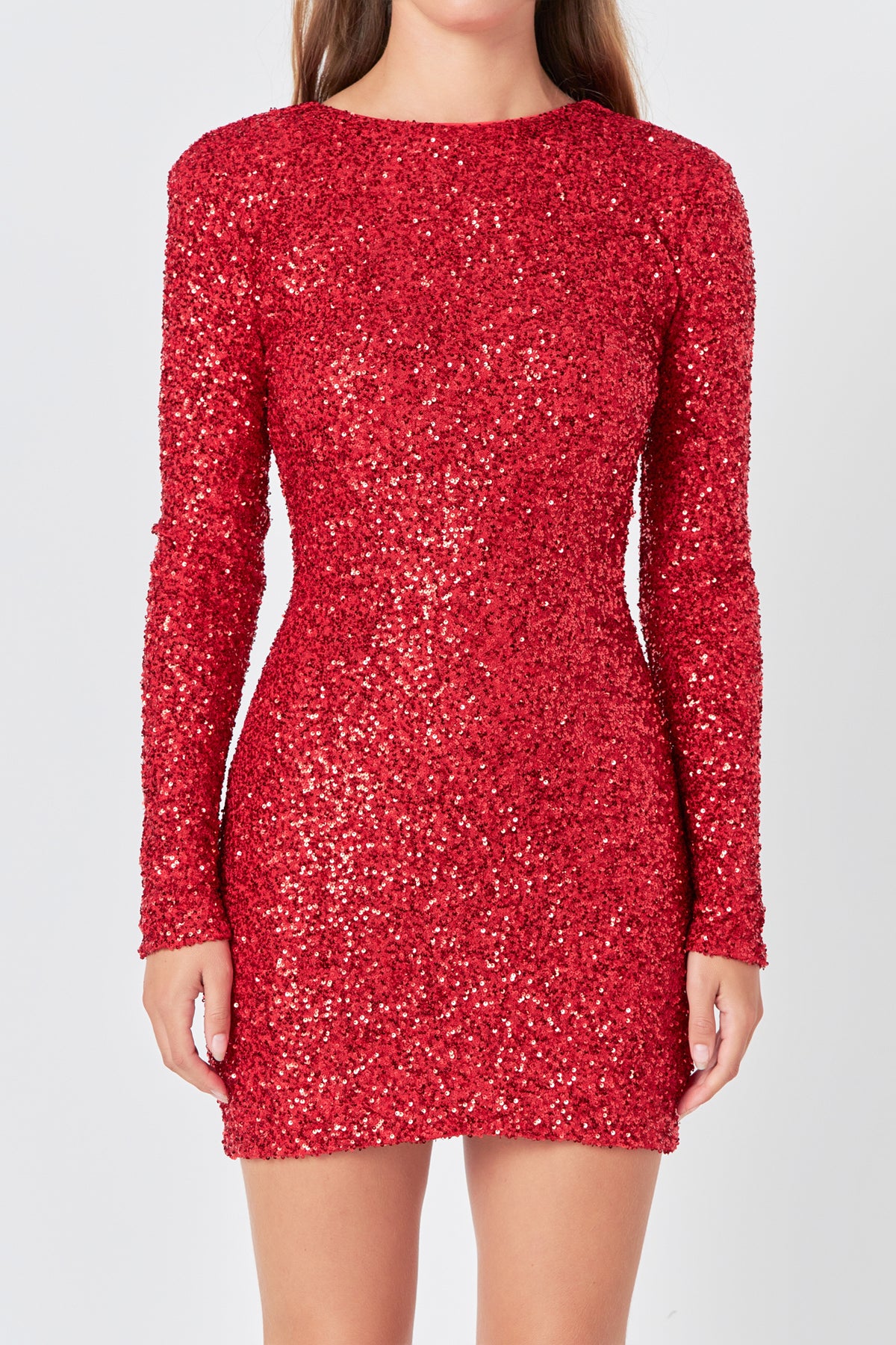 ENDLESS ROSE - Sequins Cutout Mini Dress - DRESSES available at Objectrare