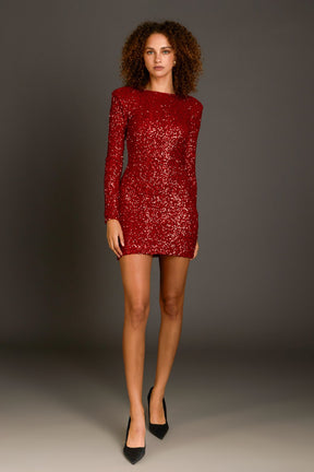 ENDLESS ROSE - Endless Rose - Sequins Cutout Mini Dress - DRESSES available at Objectrare