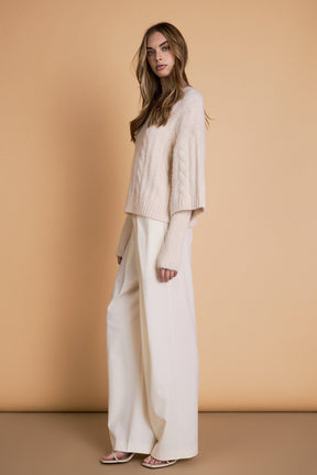 ENDLESS ROSE - Cable Twofer Sweater - SWEATERS & KNITS available at Objectrare
