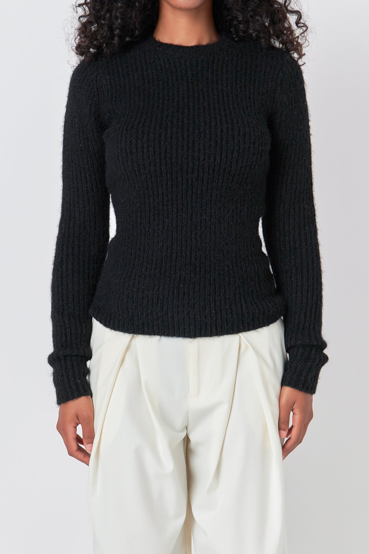 ENDLESS ROSE - Ribbed Long Sleeve Top - SWEATERS & KNITS available at Objectrare