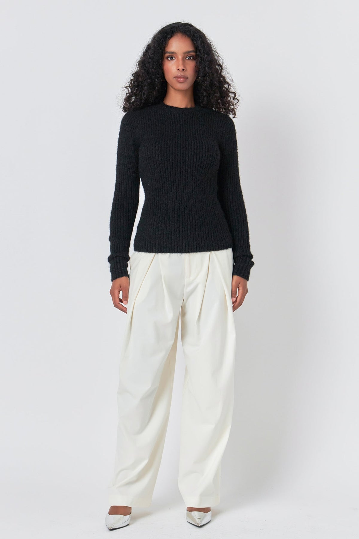ENDLESS ROSE - Ribbed Long Sleeve Top - SWEATERS & KNITS available at Objectrare