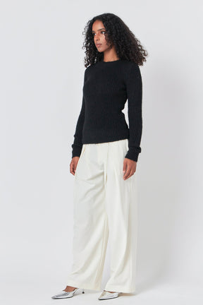 ENDLESS ROSE - Ribbed Long Sleeve Top - SWEATERS & KNITS available at Objectrare