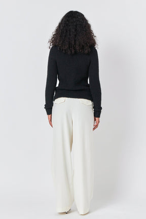 ENDLESS ROSE - Ribbed Long Sleeve Top - SWEATERS & KNITS available at Objectrare