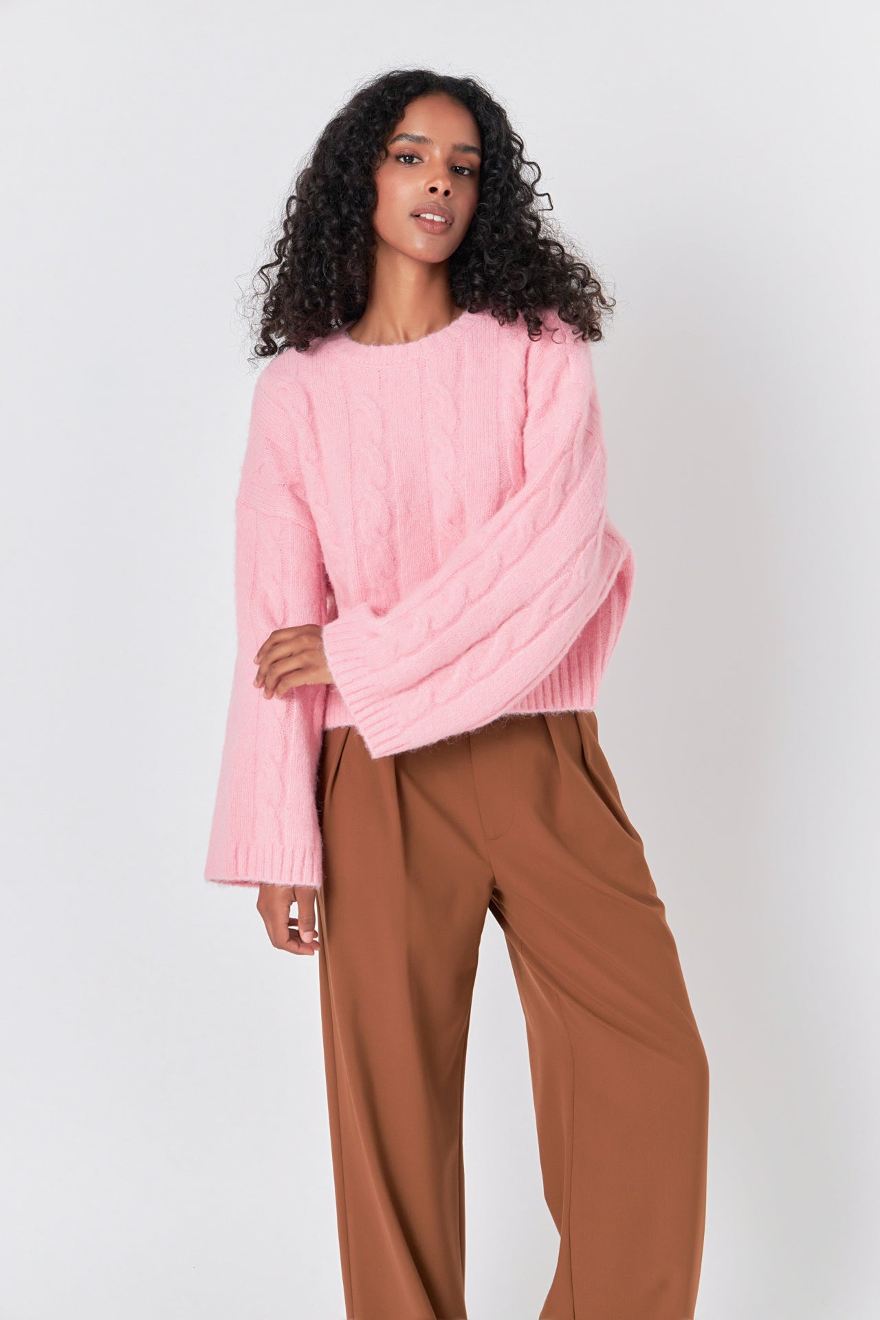 ENDLESS ROSE - Cable Knit Sweater - SWEATERS & KNITS available at Objectrare