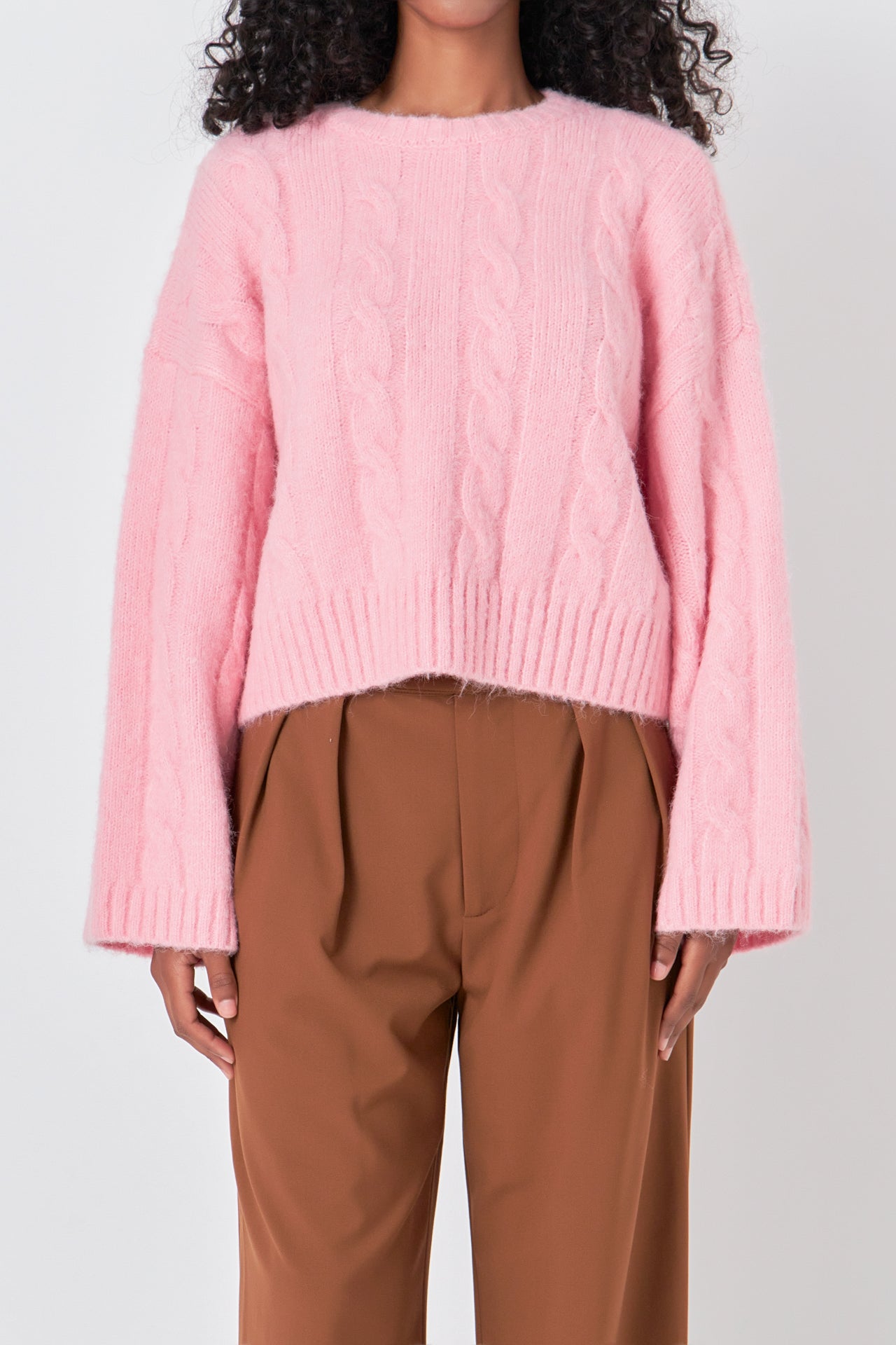 ENDLESS ROSE - Cable Knit Sweater - SWEATERS & KNITS available at Objectrare