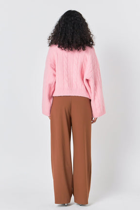 ENDLESS ROSE - Cable Knit Sweater - SWEATERS & KNITS available at Objectrare