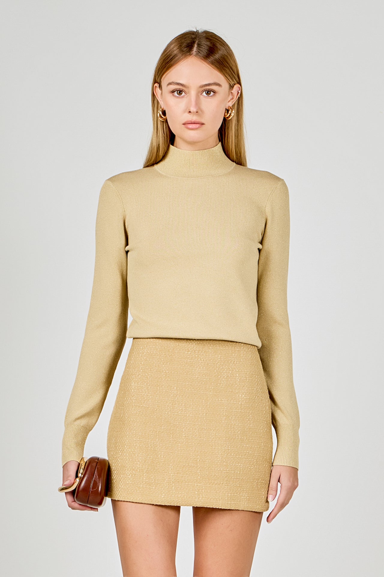 ENDLESS ROSE - Lurex Knit Crop Top - SWEATERS & KNITS available at Objectrare