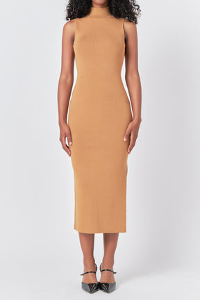 ENDLESS ROSE - Lurex High Neck Midi Dress - DRESSES available at Objectrare