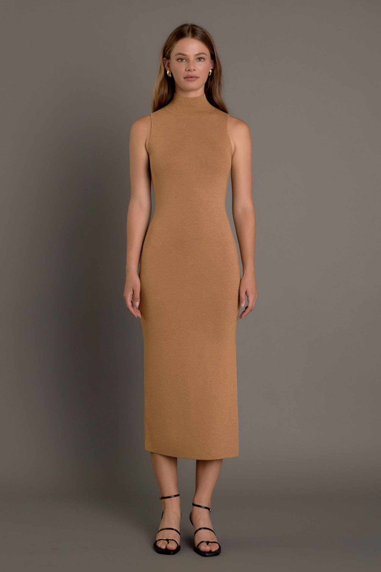 ENDLESS ROSE - Lurex High Neck Midi Dress - DRESSES available at Objectrare