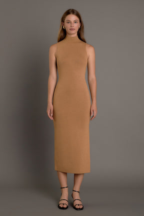 ENDLESS ROSE - Lurex High Neck Midi Dress - DRESSES available at Objectrare