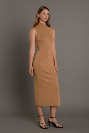 ENDLESS ROSE - Lurex High Neck Midi Dress - DRESSES available at Objectrare