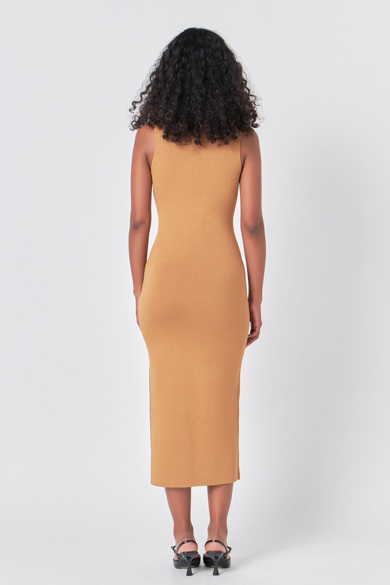 ENDLESS ROSE - Lurex High Neck Midi Dress - DRESSES available at Objectrare