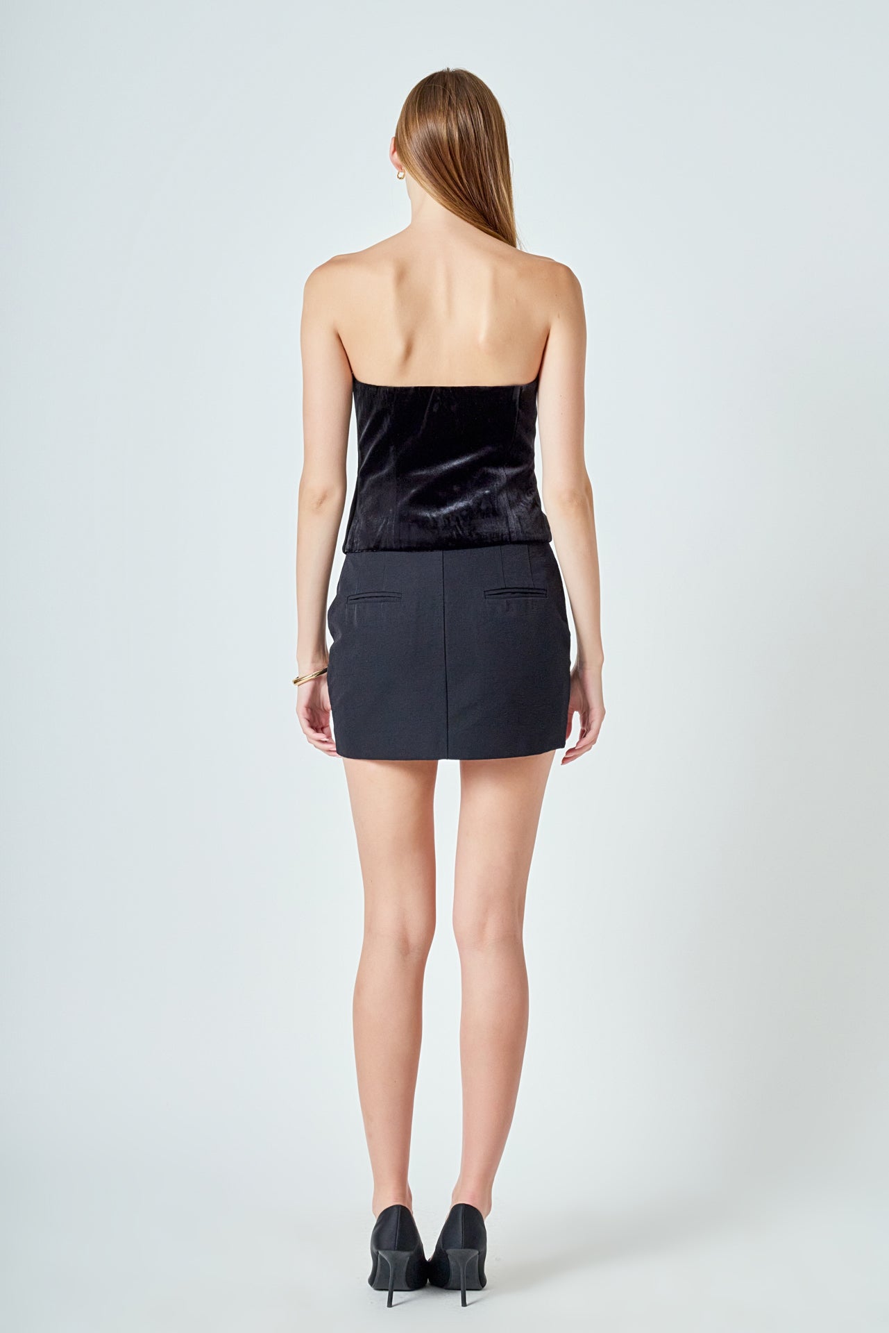 ENDLESS ROSE - Velvet Rhinestone Bustier - TOPS available at Objectrare