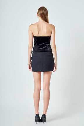 ENDLESS ROSE - Velvet Rhinestone Bustier - TOPS available at Objectrare