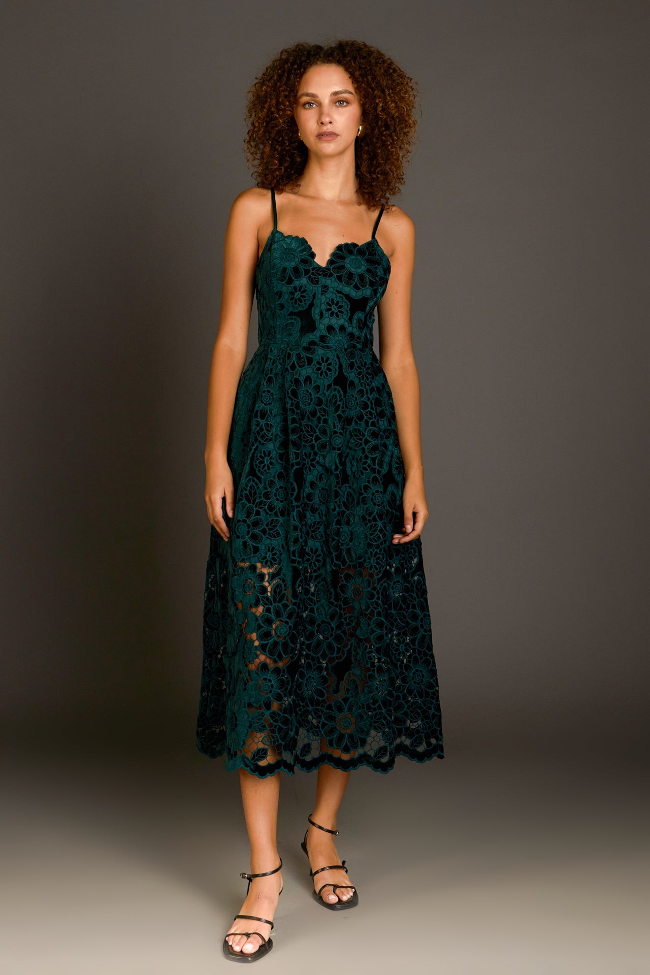 ENDLESS ROSE - Endless Rose - Velvet Lace Midi Dress - DRESSES available at Objectrare