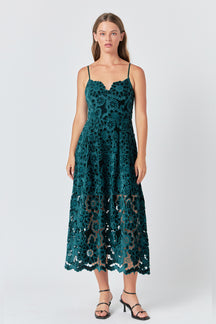 Velvet Lace Midi Dress