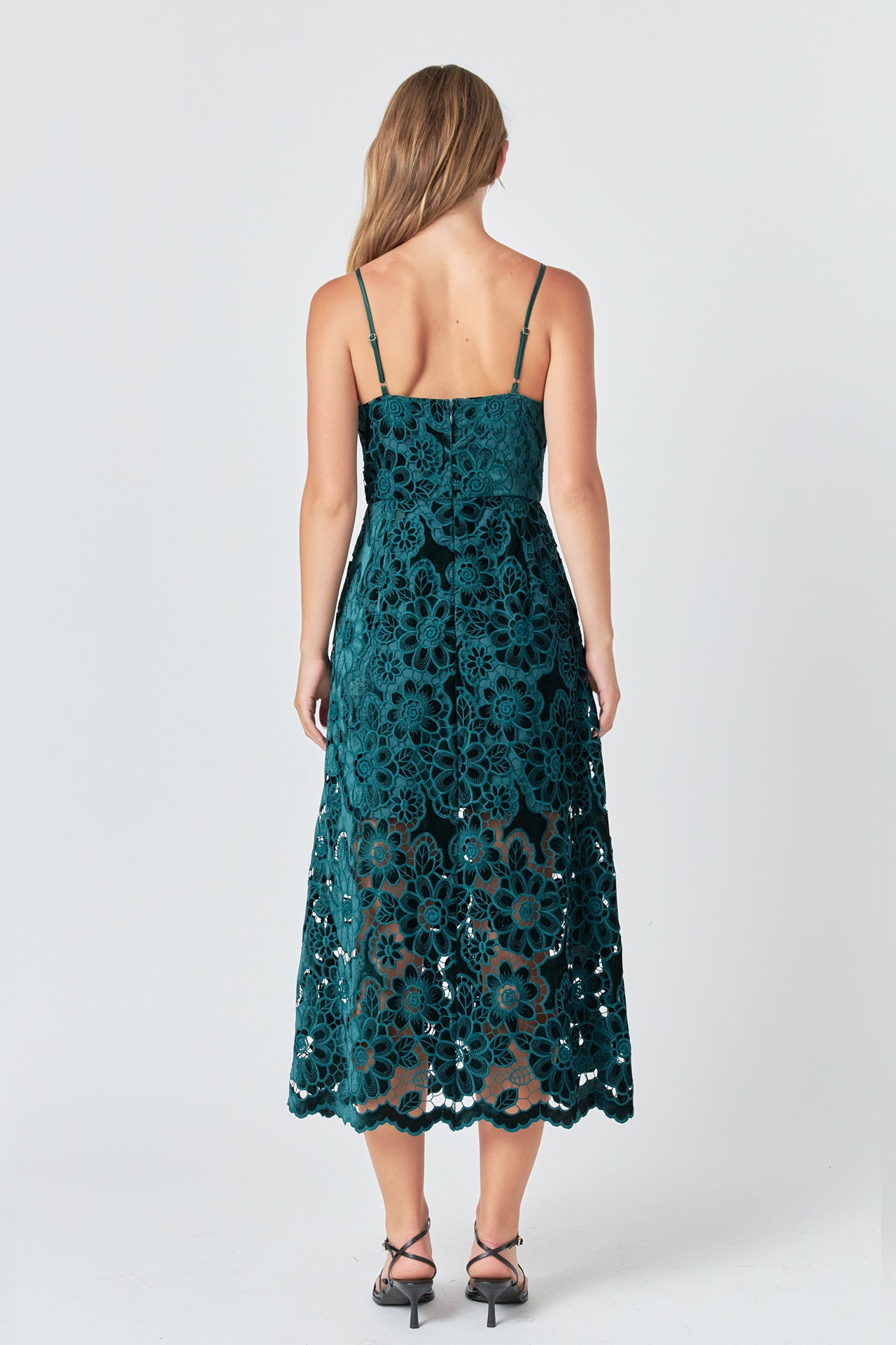 Velvet Lace Midi Dress