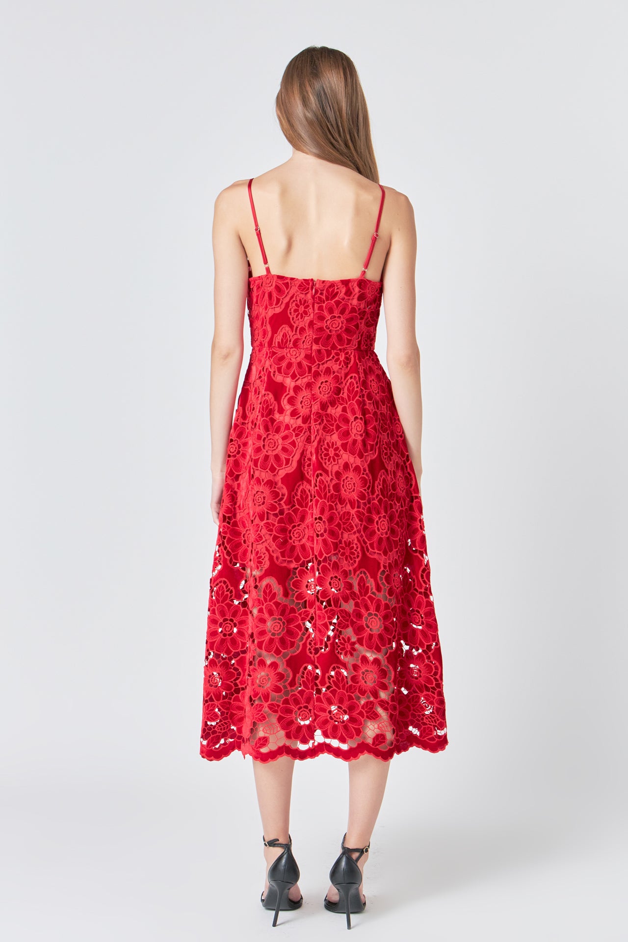 ENDLESS ROSE - Endless Rose - Velvet Lace Midi Dress - DRESSES available at Objectrare