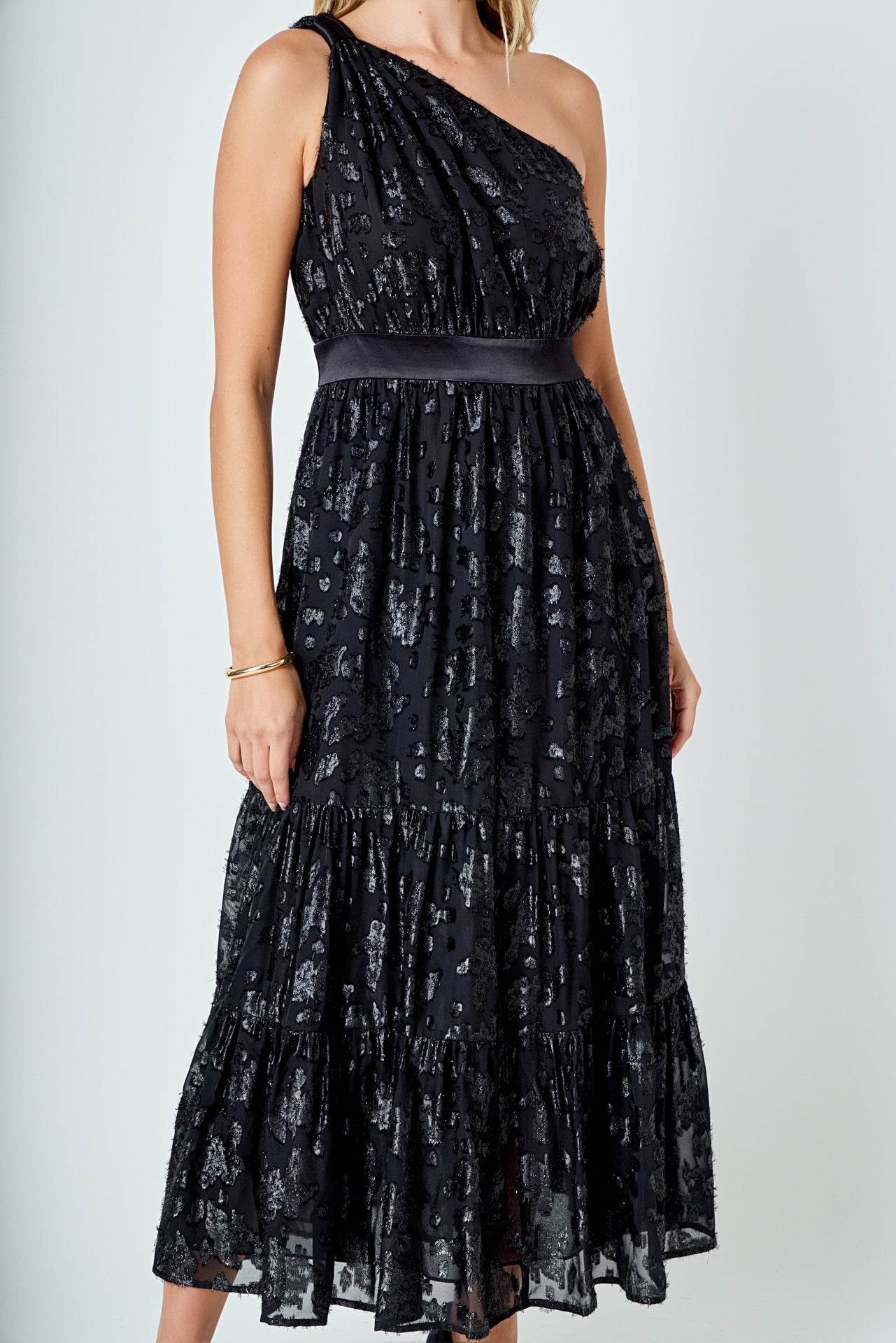 ENDLESS ROSE - One Shoulder Chiffon Maxi Dress - DRESSES available at Objectrare