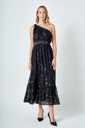 ENDLESS ROSE - One Shoulder Chiffon Maxi Dress - DRESSES available at Objectrare