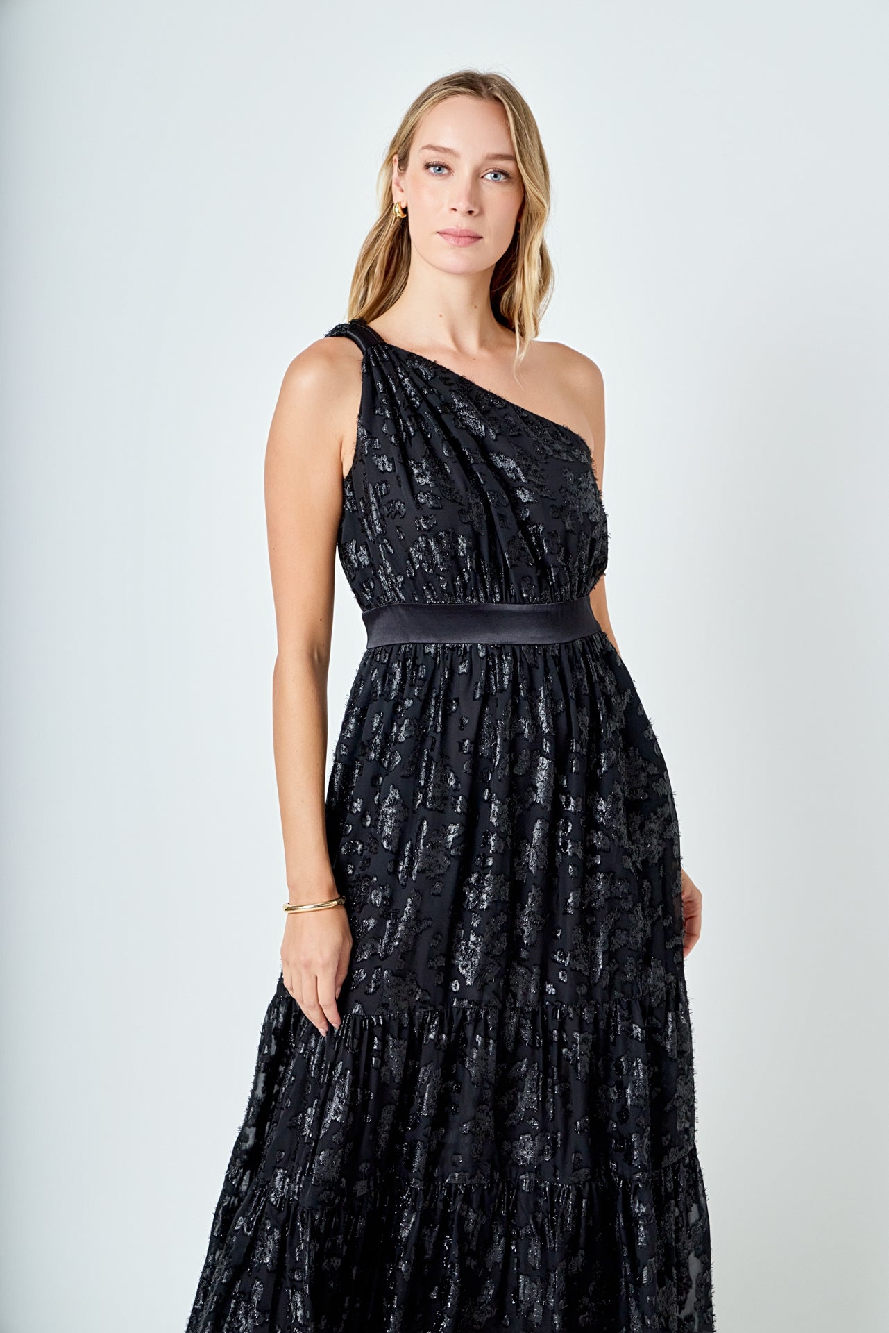 ENDLESS ROSE - One Shoulder Chiffon Maxi Dress - DRESSES available at Objectrare