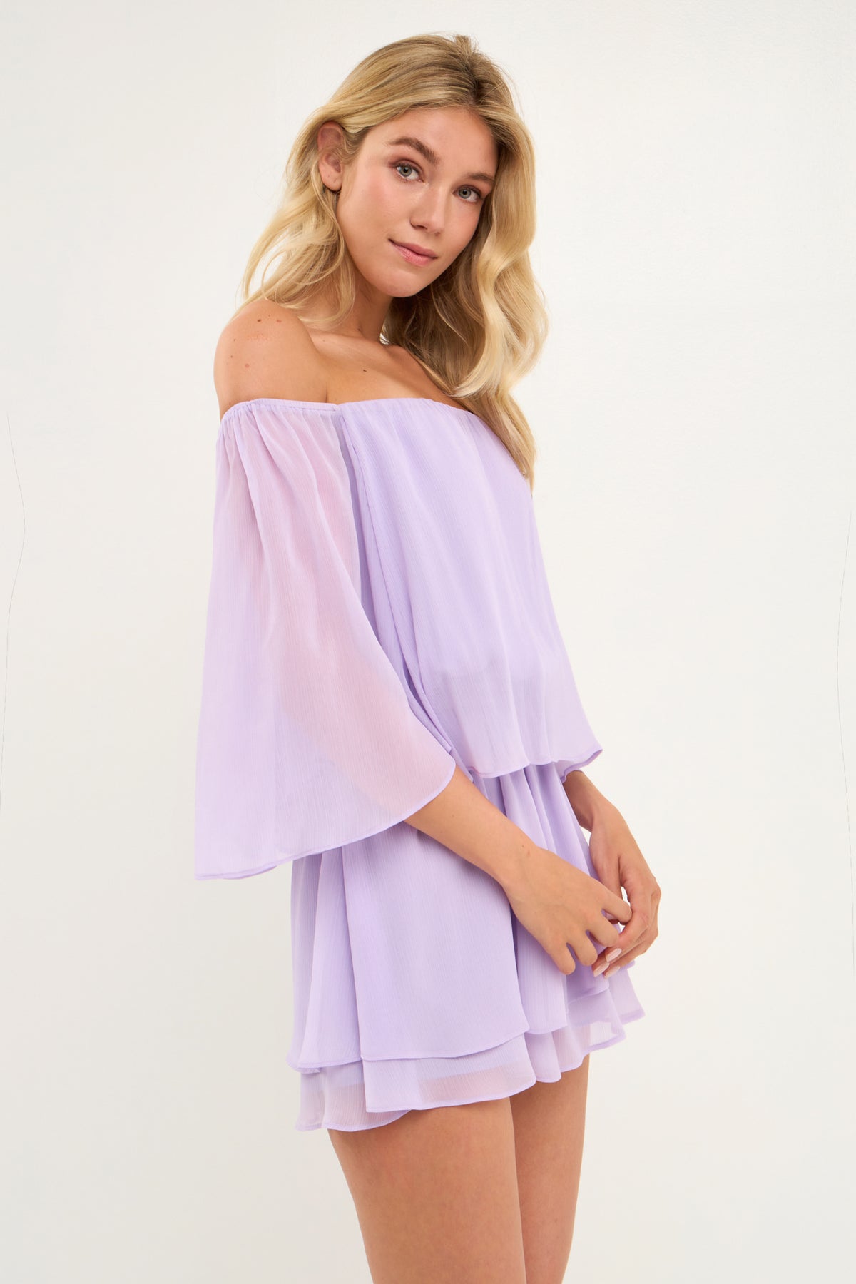 AFTER MARKET - Flutter Sleeve Layered Romper - ROMPERS available at Objectrare