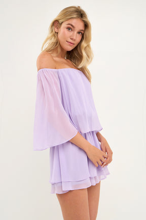AFTER MARKET - Flutter Sleeve Layered Romper - ROMPERS available at Objectrare