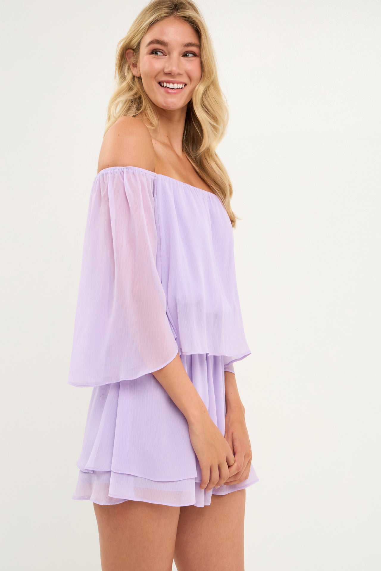 AFTER MARKET - Flutter Sleeve Layered Romper - ROMPERS available at Objectrare