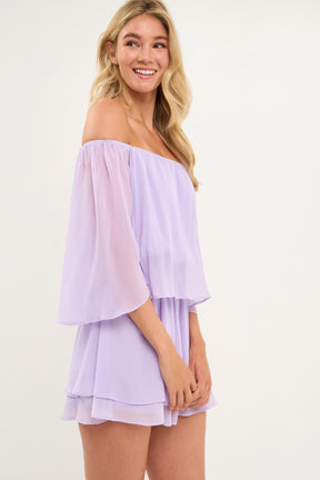 AFTER MARKET - Flutter Sleeve Layered Romper - ROMPERS available at Objectrare