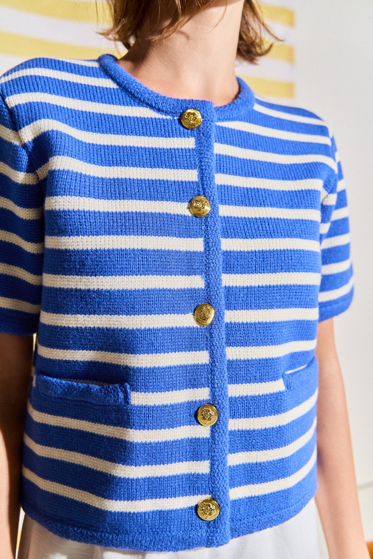 ENGLISH FACTORY - Knit Striped Sweater Cardigan - SWEATERS & KNITS available at Objectrare
