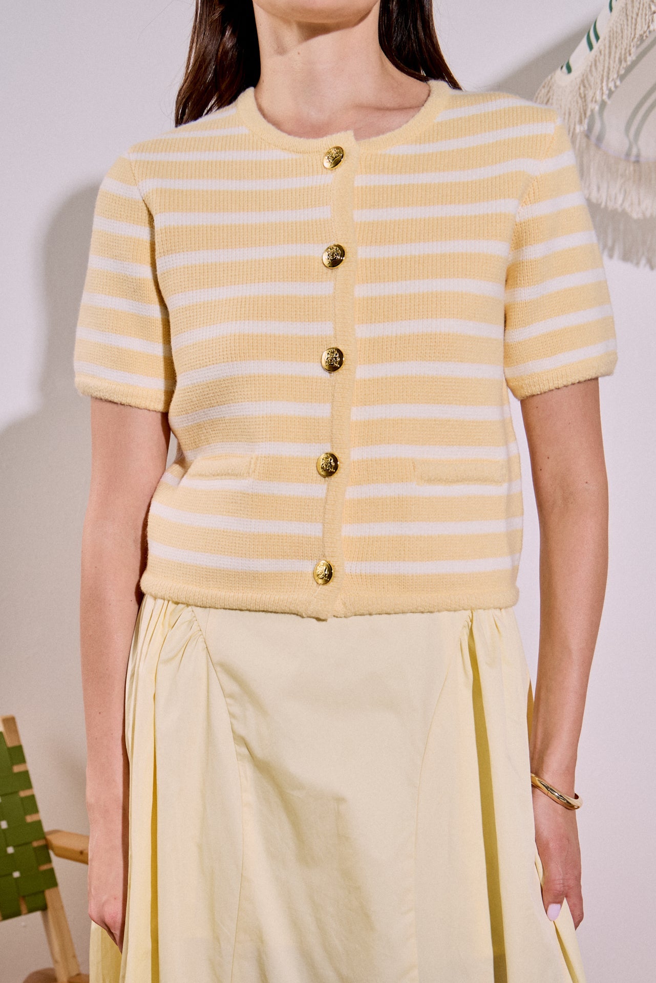 ENGLISH FACTORY - Knit Striped Sweater Cardigan - SWEATERS & KNITS available at Objectrare